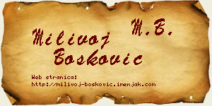Milivoj Bošković vizit kartica
